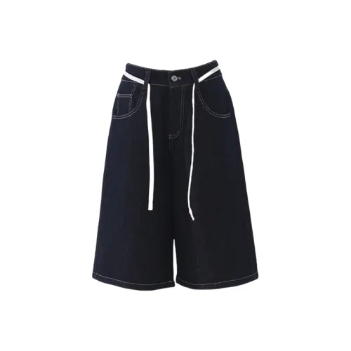 Jenna Chun Джинсовые шорты Женские Темно-синий