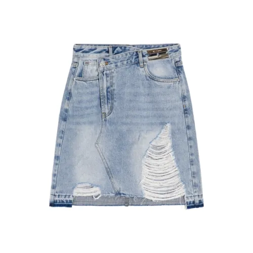 BEBE Джинсовые короткие юбки Женские Джинсовый синий