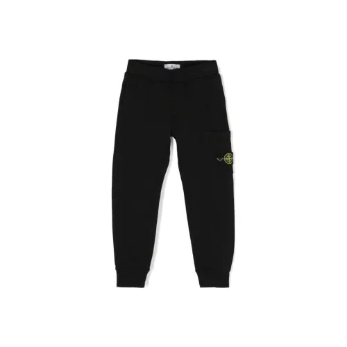 STONE ISLAND Черные Kids Вязаные Тренировочные Брюки
