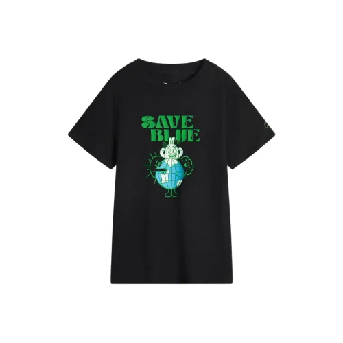 LINING YOUNG Спортивная серия T-рубашка SS25 Черный Детский возраст 3-7 лет