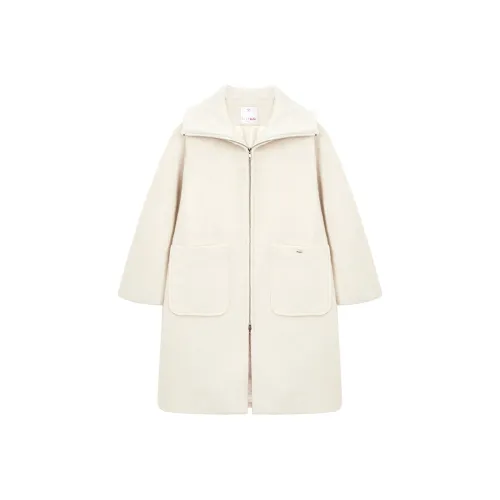 ELLE KIDS Белое школьное пальто из шерсти