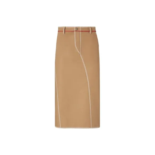 FENDI SS25 Повседневный Длинный Юбка Женские Бежевый