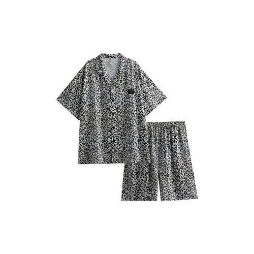 Same Language Snow White Леопардовый принт Мужской Пижамный комплект