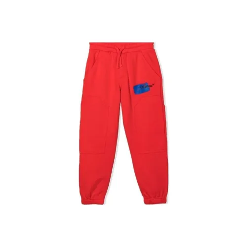 OFF Белый Повседневные Штаны Обычный крой Детский Красный