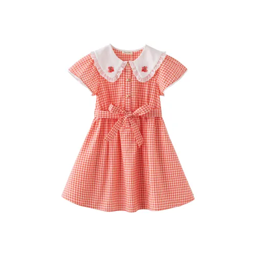 DAVE BELLA Платье Красно-белый Клетчатый для детей 3-7 лет