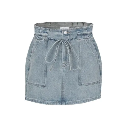 URBAN REVIVO Джинсовые короткие юбки Женские Синие