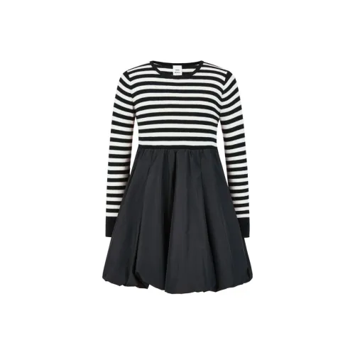 Little MO CO. Детское платье для дошкольников черно-белые полосы
