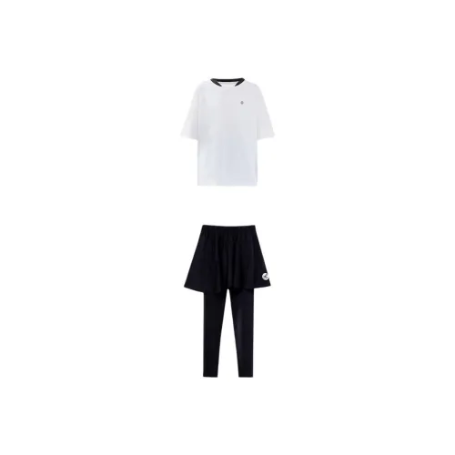 Elephants Повседневная спортивная одежда Белый+Черный [Короткий рукав спортивный костюм] Детский