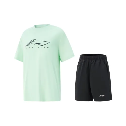 LINING YOUNG Повседневная спортивная одежда Comprehensive Physical Fitness SS25 Аква Зеленый Черный Подростки