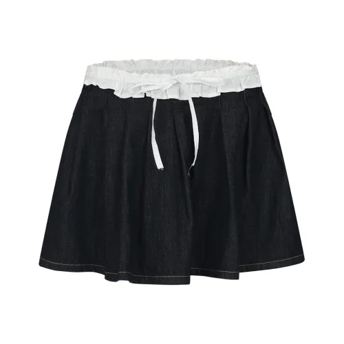 URBAN REVIVO Джинсовые короткие юбки Женские Индиго