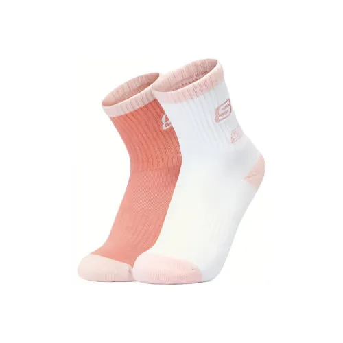 Skechers 2 пары Яркий коралловый/Ярко-белый носки для детей