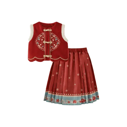 JELLYBABY Ханьфу Темно-красный для детей 3-7 лет