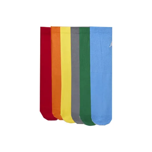 Набор из 6 пар носков для детей NIKE: апельсиновые + желтые + красные + серые + зеленые + синие