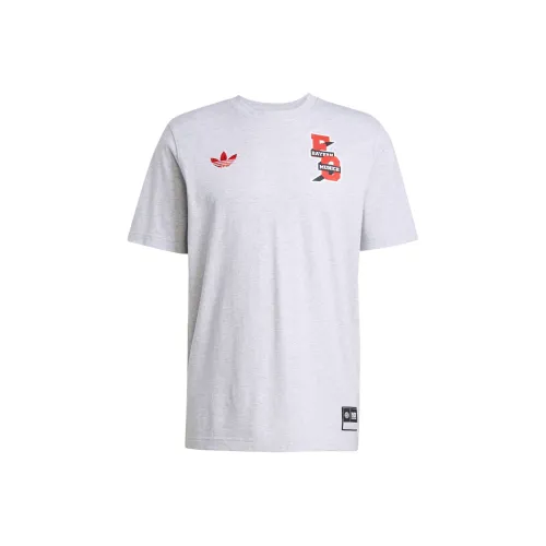 Adidas Originals VRCT T-Shirt Мужская Светло-Серый Меланжевый Цветочный Дизайн