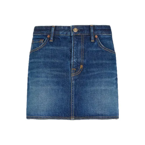 TF FW24 Джинсовые короткие юбки Женские Blue