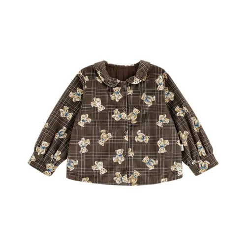 YOEHYAUL Рубашка Кофе Медвежонок Cub для детей 3-7 лет