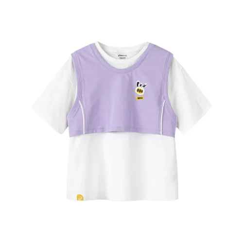 Asics x RUN T Рубашка Japanese style light trend Фиолетовый Дети 3-7 лет