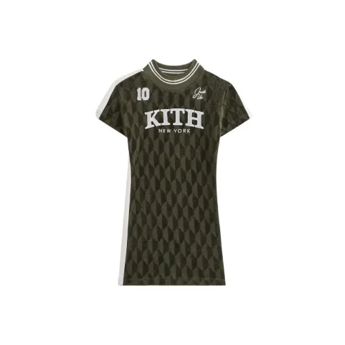 KITH Collaboration Платье FW24 Велюр LANA Кипарис Дети Возраст 3-7 лет