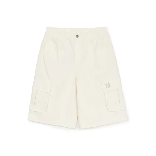 Mlb Base Logo Denim Collection New York Yankees Базовые Cargo Джинсовые шорты Женские Крем