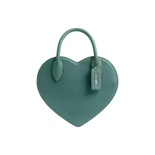 COACH Кожа Сердце-Формированная Сумка Сумка на Одно Плечо Маленькая Женская Зеленая