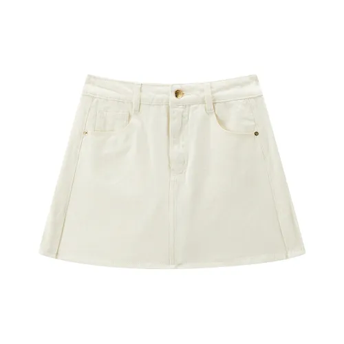 PEACEBIRD Джинсовые шорты Женские Натуральный белый