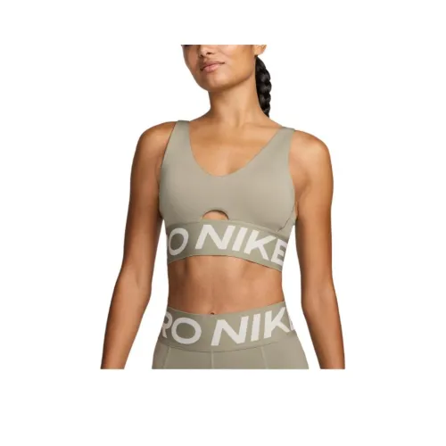 Nike ProDri Форма INDY Plunge Спортивное белье Женское Светло-армейский зеленый