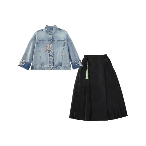 Детский комплект Your Royal Highness с юбкой синий