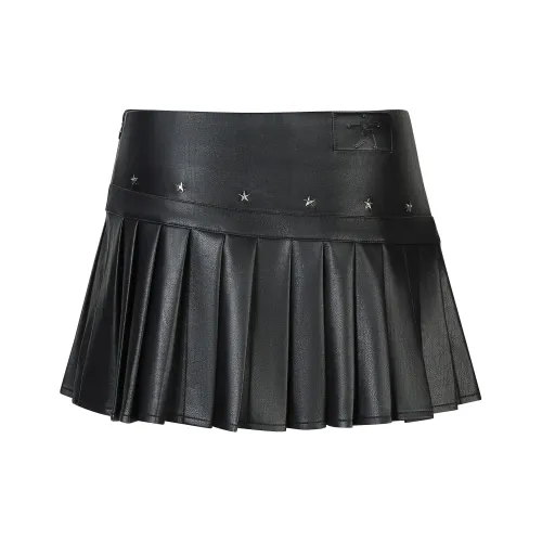 Guuka Hero Кожаные короткие юбки Женские Черный