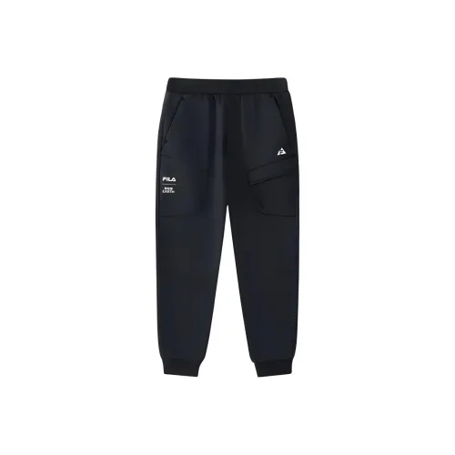Подростки FILA KIDS x BBC EARTH Вязаные Тренировочные Штаны FW24 Темно-Черный