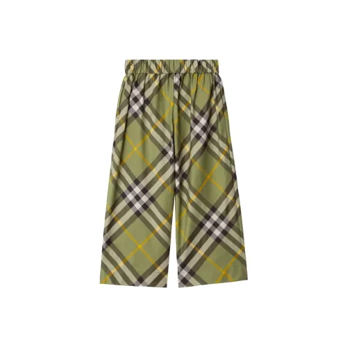 Burberry Шалфейно-зеленые Kids Брюки