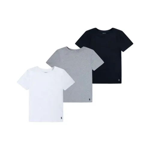 Polo Ralph Lauren T-рубашка FW24 3 упаковки черный + белый + серый детский