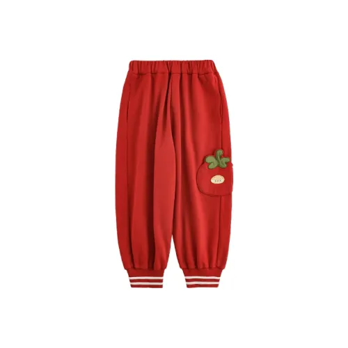 Детские 3-7 лет YOEHYAUL Вязаные тренировочные штаны красные