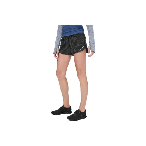 lululemon Спортивные шорты Женские Черный Серый С принтом
