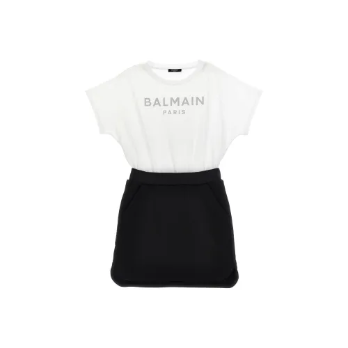 BALMAIN Черное/Белое Детские Платья