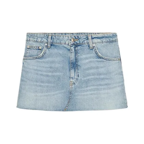 ZARA Trf Джинсовые короткие юбки Женские Светло-синий