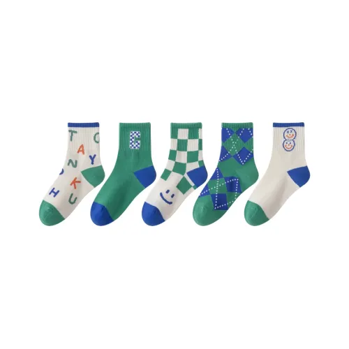 Yoko Show Носки 5 пачка синий зеленый улыбающееся лицо детские