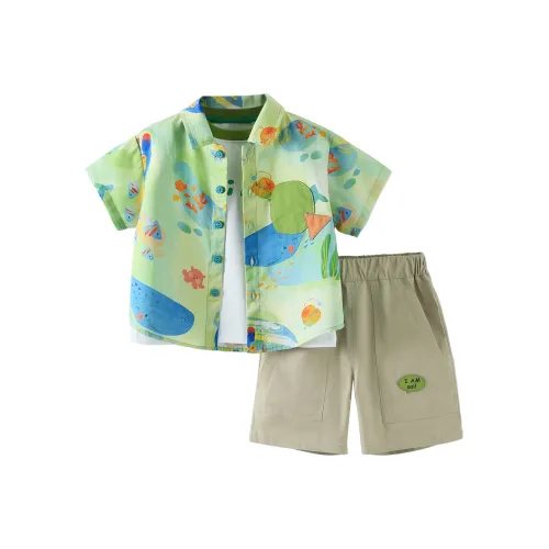 CICIIBEAR Повседневная спортивная одежда Набор из 3 шт Морская соль Зеленый Дети 3-7 лет