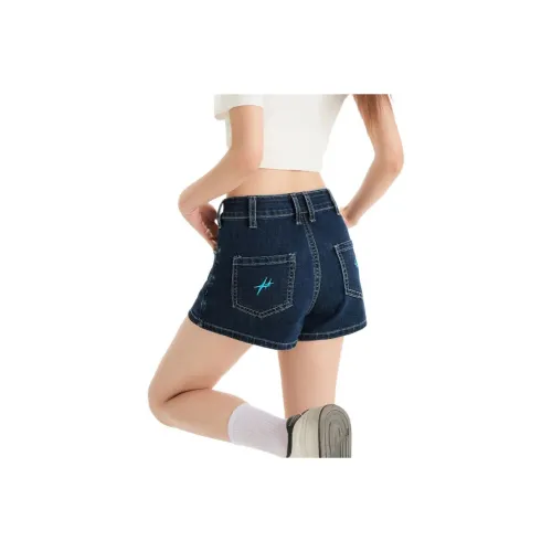 NHZN Темно-синие женские джинсовые шорты