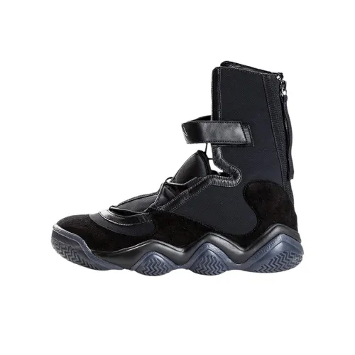 Yohji Yamamoto x Adidas STRAP BBALL Противоскользящие устойчивые к истиранию высокие баскетбольные кроссовки женские черные