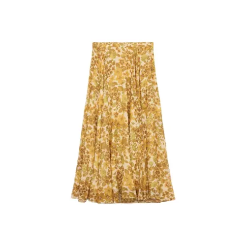 CELINE Повседневная длинная юбка женская кремовая