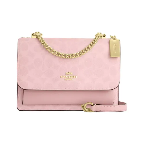 COACH Klare Фирменный Покрытый Холст Сумка через плечо Сумка на плечо Маленькая Женская Розовая
