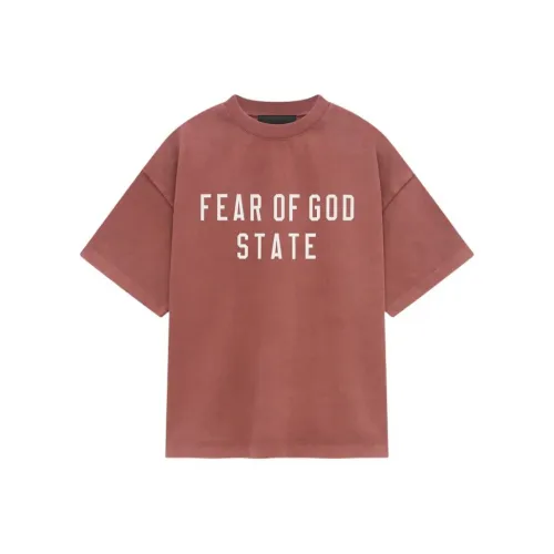 Fear Of God Essentials Т-рубашка Heavy Crewneck Tee Малиновый Светящийся Детский возраст 3-7 лет