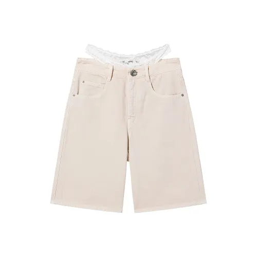 Miss Sixty Джинсовые шорты Женские Бежево-абрикосовые