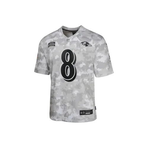 nike Dri-Fit NFL Т-рубашка Lamar Jackson Baltimore Ravens Salute to Service Камуфляж Зеленый Подростки