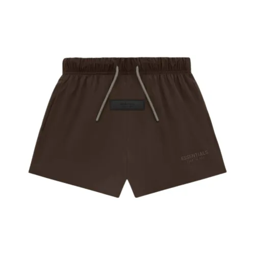 Fear of God Essentials SS24 Kids Нейлон Бег Короткий Шорты Дети Возраст 3-7 лет Фиби Женнан Коричневый