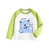 [Реглан с длинным рукавом] Белый и зеленый монстр Nubi