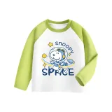 [Реглан с длинным рукавом] Белый и зеленый галактический Nuby