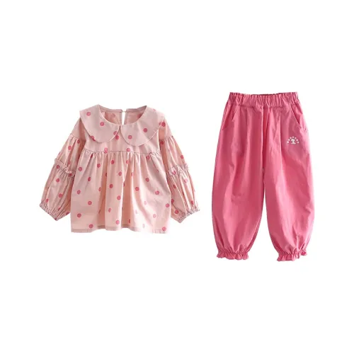 SNOOPY Повседневная спортивная одежда 100% хлопок розовый двухкомпонентный комплект для детей от 3 до 7 лет