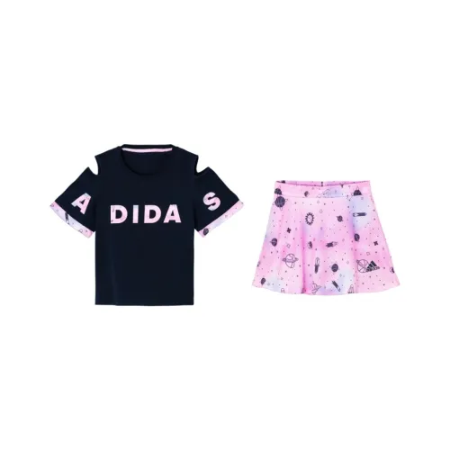 Детский комплект Adidas с юбкой для детей 3-7 лет университетский синий светло-фиолетовый