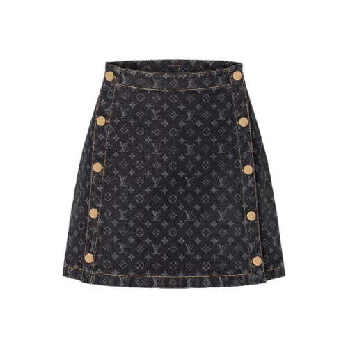 LOUIS VUITTON Джинсовые короткие юбки Женские Черный